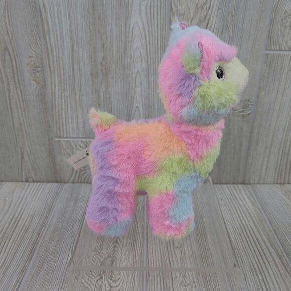 Rainbow Llama Alpaca Plush Mama Patch Sparkly Pink 10" - Picture 3 of 7